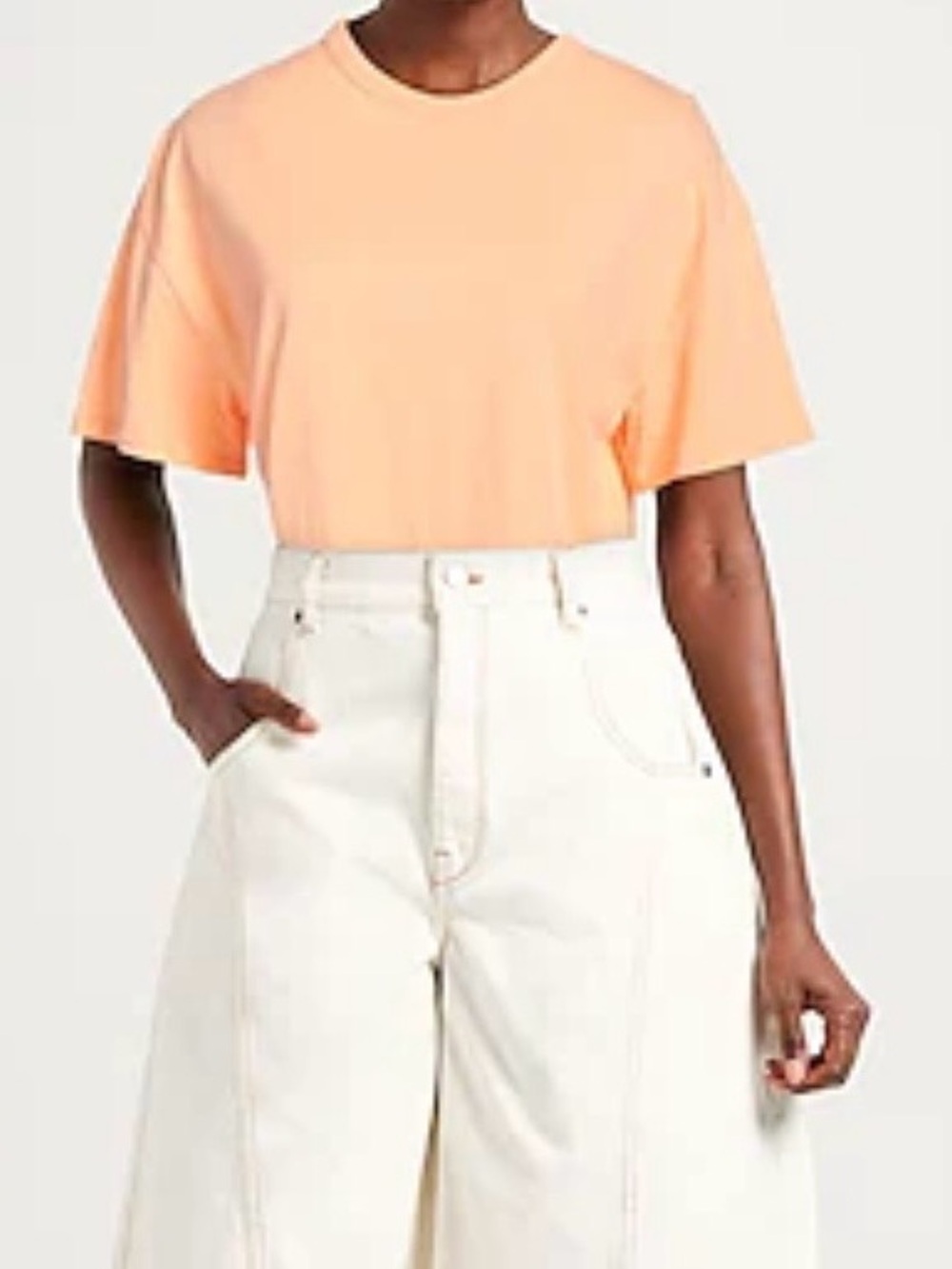 rag & bone Short-Sleeve Crewneck Tee in Peach Sz L